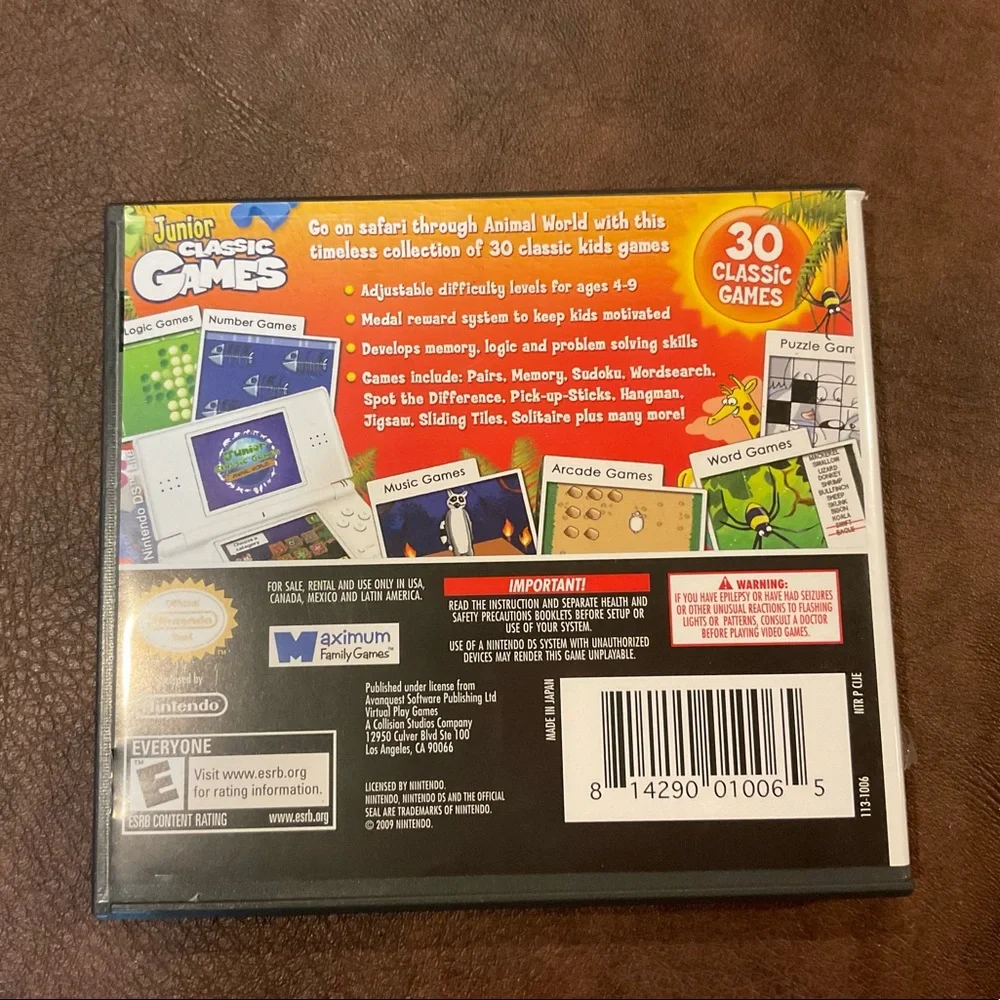 4 Nintendo DS Games - Cases & Original Paperwork Included 🦕 🐅 🐘 🃏